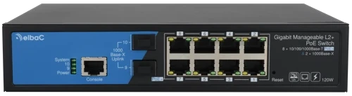 visuel S40934-01-B0 : SWITCH 120W MANAGEABLE L2 - 8×1Gbps/POE+ & 2×1Gbps