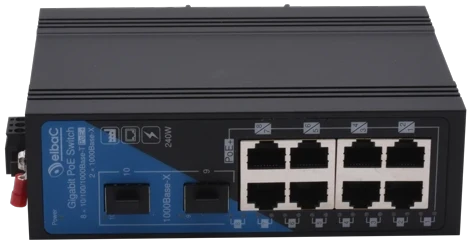 visuel S43824-02-B0 : SWITCH INDUS 240W - 8×1Gb/POE+ & 2×SFP 1Gb