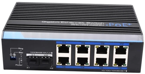 visuel S44834-B0 : SWITCH INDUS 80-240W 8×1Gb/POE+ & 2×SFP RING - ALIM 12-48V