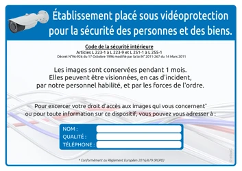 visuel PETIQV-A4-S0 : ETIQUETTE VIDEOPROTECTION A4