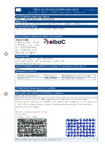 document Déclaration de Performance (DoP) 110197